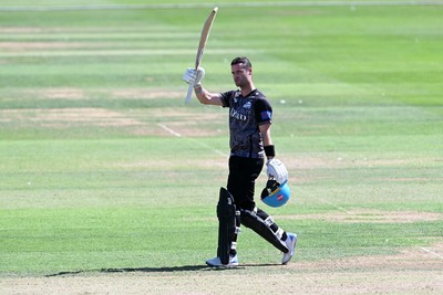 090826 - Glamorgan v Worcestershire Rapids - Metro Bank One Day Cup Men - Jake Libby of Worcestershire celebrates after getting his century
