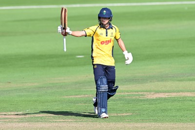090826 - Glamorgan v Worcestershire Rapids - Metro Bank One Day Cup Men - Jack Hope-Bell of Glamorgan hits 50