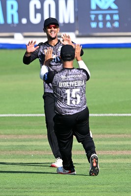 090826 - Glamorgan v Worcestershire Rapids - Metro Bank One Day Cup Men - Rehaan Edavalath of Worcestershire catches the ball to dismiss Dan Douthwaite of Glamorgan
