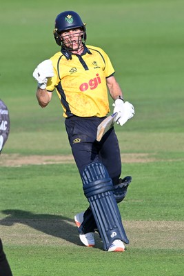 090826 - Glamorgan v Worcestershire Rapids - Metro Bank One Day Cup Men - Andy Gorvin of Glamorgan celebrates after winning the match on the final ball