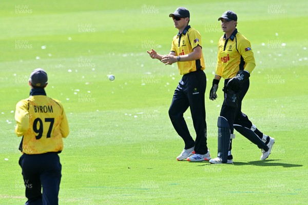 090826 - Glamorgan v Worcestershire Rapids - Metro Bank One Day Cup Men - Andy Gorvin of Glamorgan catches the ball to dismiss Brett D'Oliveira of Worcestershire