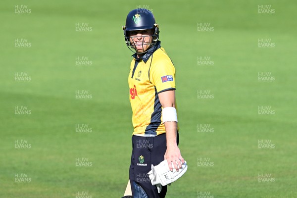 090826 - Glamorgan v Worcestershire Rapids - Metro Bank One Day Cup Men - Ben Gibbon of Worcestershire runs out Tom Norton of Glamorgan