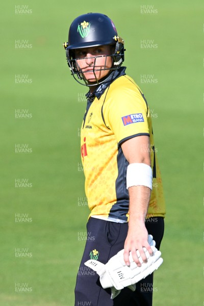 090826 - Glamorgan v Worcestershire Rapids - Metro Bank One Day Cup Men - Ben Gibbon of Worcestershire runs out Tom Norton of Glamorgan