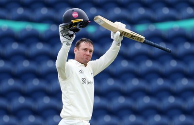040426 - Glamorgan v Yorkshire - Rothesay County Championship Division One - Colin Ingram of Glamorgan celebrates scoring a century