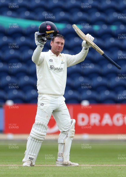 040426 - Glamorgan v Yorkshire - Rothesay County Championship Division One - Colin Ingram of Glamorgan celebrates scoring a century
