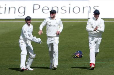 050426 - Glamorgan v Yorkshire - Rothesay County Championship Division One - Colin Ingram of Glamorgan catches the ball to dismiss Adam Lyth of Yorkshire