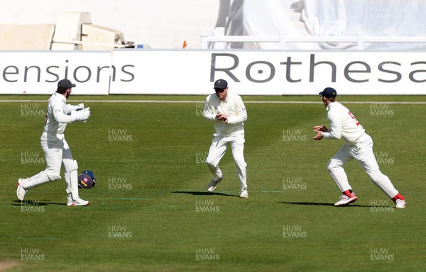 050426 - Glamorgan v Yorkshire - Rothesay County Championship Division One - Colin Ingram of Glamorgan catches the ball to dismiss Adam Lyth of Yorkshire