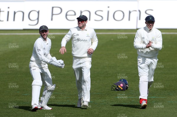 050426 - Glamorgan v Yorkshire - Rothesay County Championship Division One - Colin Ingram of Glamorgan catches the ball to dismiss Adam Lyth of Yorkshire