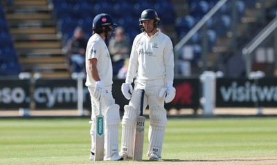 060426 - Glamorgan v Yorkshire, Rothesay County Championship, Division One - Colin Ingram of Glamorgan and Kiran Carlson of Glamorgan