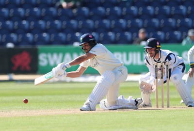 060426 - Glamorgan v Yorkshire, Rothesay County Championship, Division One - Kiran Carlson of Glamorgan  plays a shot