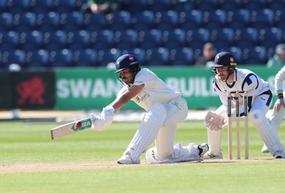 060426 - Glamorgan v Yorkshire, Rothesay County Championship, Division One - Kiran Carlson of Glamorgan  plays a shot