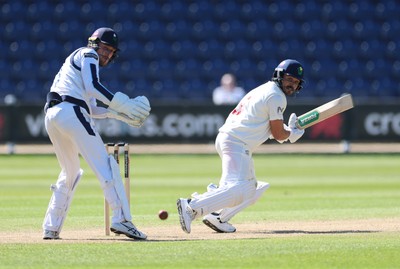 060426 - Glamorgan v Yorkshire, Rothesay County Championship, Division One - Kiran Carlson of Glamorgan  plays a shot