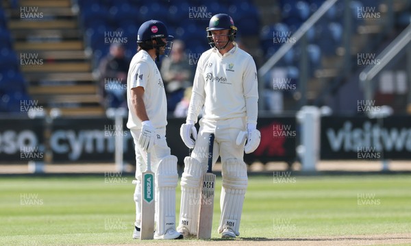 060426 - Glamorgan v Yorkshire, Rothesay County Championship, Division One - Colin Ingram of Glamorgan and Kiran Carlson of Glamorgan
