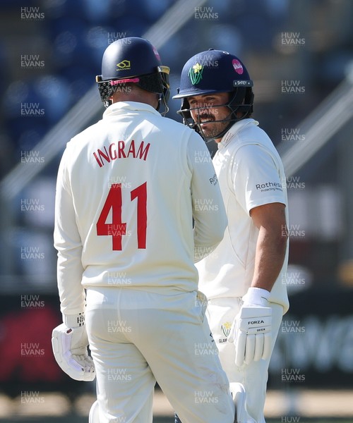 060426 - Glamorgan v Yorkshire, Rothesay County Championship, Division One - Colin Ingram of Glamorgan and Kiran Carlson of Glamorgan