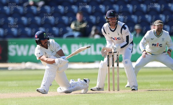 060426 - Glamorgan v Yorkshire, Rothesay County Championship, Division One - Kiran Carlson of Glamorgan plays a shot