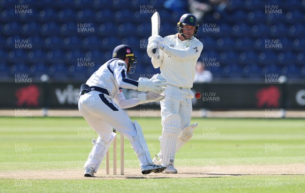 060426 - Glamorgan v Yorkshire, Rothesay County Championship, Division One - Finlay Bean of Yorkshire takes the ball as Colin Ingram of Glamorgan looks on