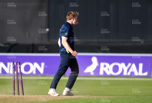 120821 - Glamorgan v Yorkshire - Royal London Cup - Matthew Waite of Yorkshire celebrates the wicket of James Weighell