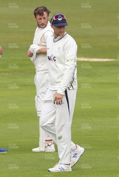 140521 - Glamorgan v Yorkshire, LV= County Championship Group Three - Joe Root of Yorkshire, front, with brother Billy Root of Glamorgan