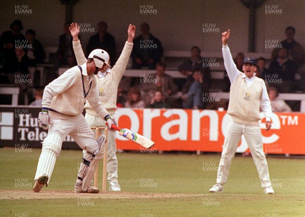 140594 - Glamorgan v Yorkshire - Britannic Assurance County Championship -  Michael Vaughan of Yorkshire is caught behind by Colin Metson off Steve Watkin for 6