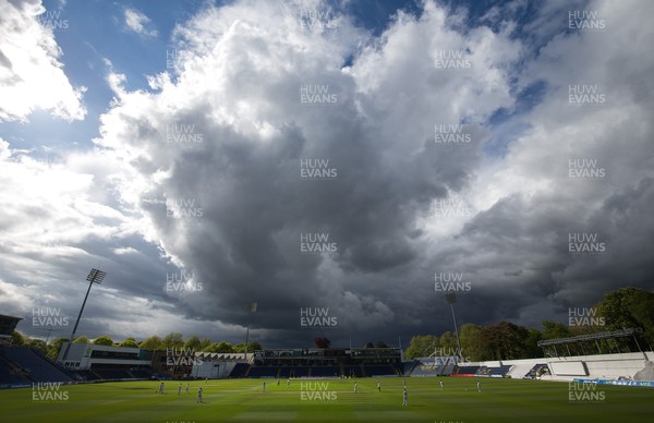 160521 - Glamorgan v Yorkshire, LV= County Championship Group Three - Storm clouds gather in the final period of play of a rain affected match between Glamorgan and Yorkshire at Sophia Gardens, Cardiff