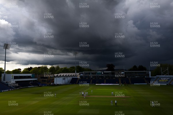 160521 - Glamorgan v Yorkshire, LV= County Championship Group Three - Glamorgan declare under dramatic skies above Sophia Gardens during the final period of play of a rain affected match between Glamorgan and Yorkshire in Cardiff