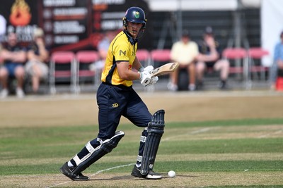 240726 - Glamorgan v Yorkshire - Metro Bank One Day Cup Men - Henry Hurle of Glamorgan batting