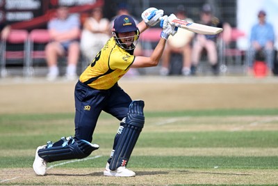 240726 - Glamorgan v Yorkshire - Metro Bank One Day Cup Men - Will Smale of Glamorgan batting