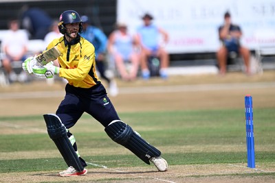240726 - Glamorgan v Yorkshire - Metro Bank One Day Cup Men - Eddie Byrom of Glamorgan batting