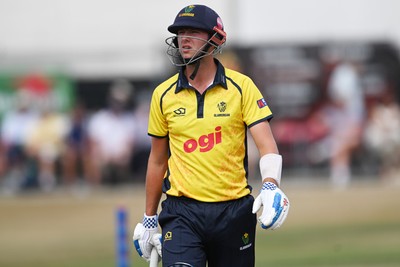240726 - Glamorgan v Yorkshire - Metro Bank One Day Cup Men - Will Smale of Glamorgan is LBW to Ben Cliff of Yorkshire