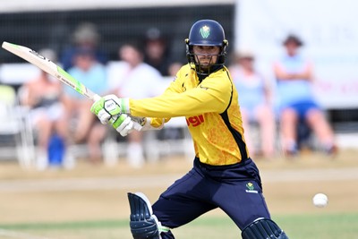 240726 - Glamorgan v Yorkshire - Metro Bank One Day Cup Men - Eddie Byrom of Glamorgan batting