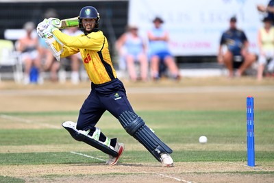 240726 - Glamorgan v Yorkshire - Metro Bank One Day Cup Men - Eddie Byrom of Glamorgan batting