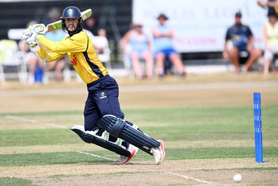 240726 - Glamorgan v Yorkshire - Metro Bank One Day Cup Men - Eddie Byrom of Glamorgan batting