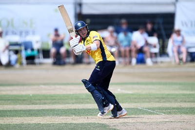 240726 - Glamorgan v Yorkshire - Metro Bank One Day Cup Men - Alex Horton of Glamorgan batting