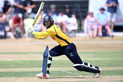 240726 - Glamorgan v Yorkshire - Metro Bank One Day Cup Men - Eddie Byrom of Glamorgan batting
