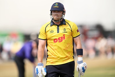 240726 - Glamorgan v Yorkshire - Metro Bank One Day Cup Men - Dan Douthwaite of Glamorgan 
