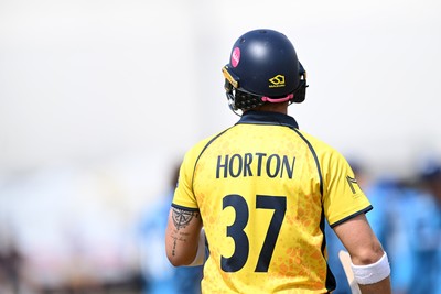 240726 - Glamorgan v Yorkshire - Metro Bank One Day Cup Men - Alex Horton of Glamorgan