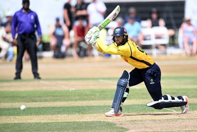 240726 - Glamorgan v Yorkshire - Metro Bank One Day Cup Men - Eddie Byrom of Glamorgan batting