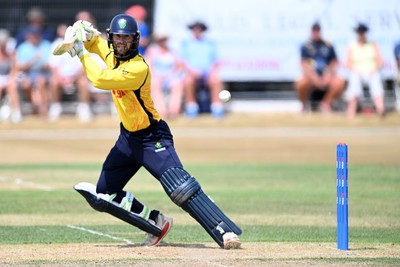 240726 - Glamorgan v Yorkshire - Metro Bank One Day Cup Men - Eddie Byrom of Glamorgan batting