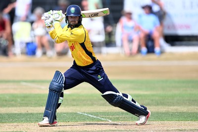 240726 - Glamorgan v Yorkshire - Metro Bank One Day Cup Men - Eddie Byrom of Glamorgan batting