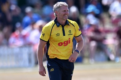 240726 - Glamorgan v Yorkshire - Metro Bank One Day Cup Men - Timm Van Der Gugten of Glamorgan