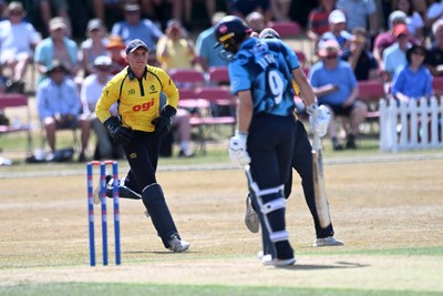 240726 - Glamorgan v Yorkshire - Metro Bank One Day Cup Men - Alex Horton of Glamorgan catches the ball to dismiss Adam Lyth of Yorkshire