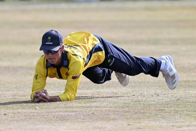 240726 - Glamorgan v Yorkshire - Metro Bank One Day Cup Men - Jack Hope-Bell of Glamorgan catches the ball to dismiss Kuldeep Yadav of Yorkshire