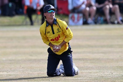 240726 - Glamorgan v Yorkshire - Metro Bank One Day Cup Men - Jack Hope-Bell of Glamorgan catches the ball to dismiss Kuldeep Yadav of Yorkshire