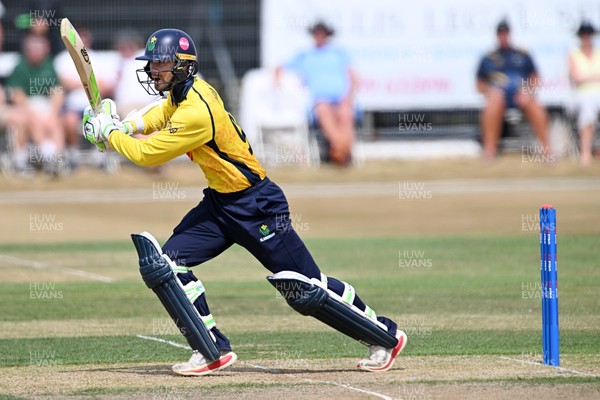 240726 - Glamorgan v Yorkshire - Metro Bank One Day Cup Men - Eddie Byrom of Glamorgan batting
