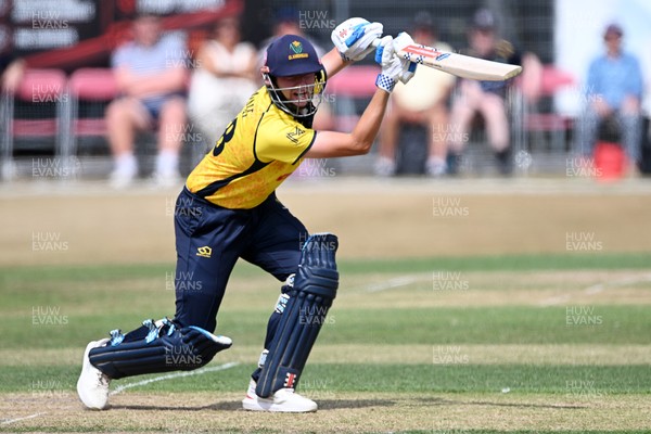 240726 - Glamorgan v Yorkshire - Metro Bank One Day Cup Men - Will Smale of Glamorgan batting