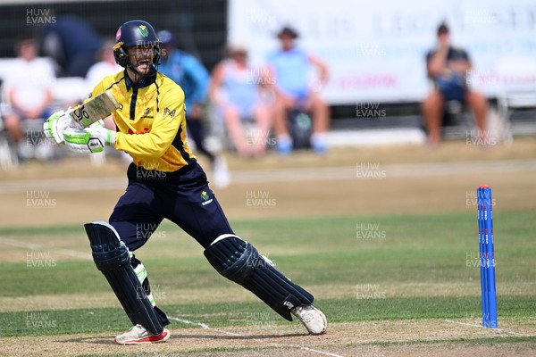 240726 - Glamorgan v Yorkshire - Metro Bank One Day Cup Men - Eddie Byrom of Glamorgan batting