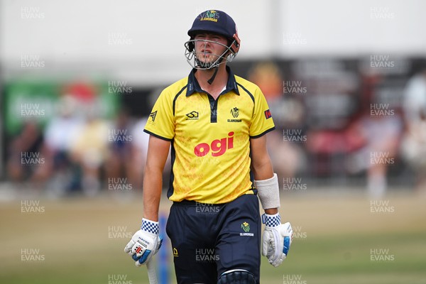 240726 - Glamorgan v Yorkshire - Metro Bank One Day Cup Men - Will Smale of Glamorgan is LBW to Ben Cliff of Yorkshire