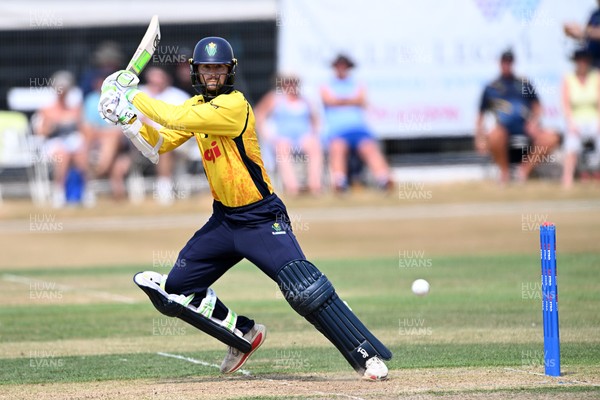240726 - Glamorgan v Yorkshire - Metro Bank One Day Cup Men - Eddie Byrom of Glamorgan batting