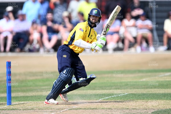 240726 - Glamorgan v Yorkshire - Metro Bank One Day Cup Men - Eddie Byrom of Glamorgan batting