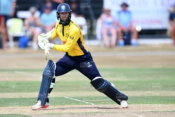 240726 - Glamorgan v Yorkshire - Metro Bank One Day Cup Men - Eddie Byrom of Glamorgan batting